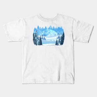 Christmas in the forest on a full moon Kids T-Shirt